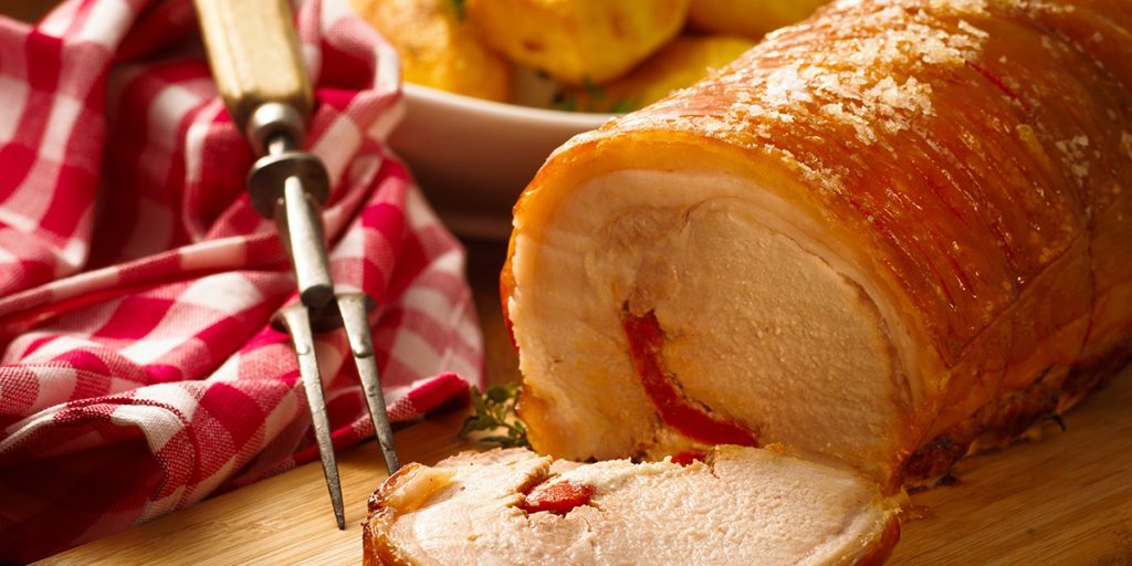 Roast capsicum filled loin