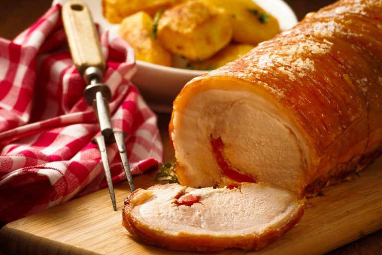 Roast capsicum filled loin