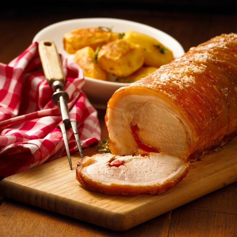 Roast capsicum filled loin